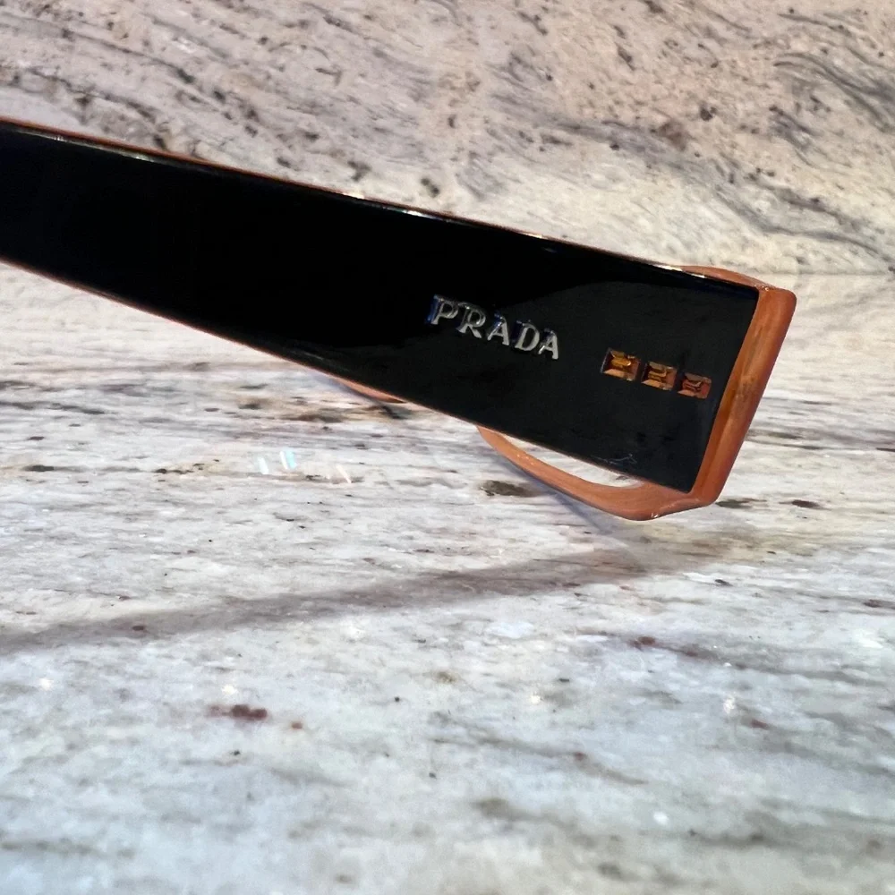 PRADA VPR10F 2BX-101 51mm Black Orange Eyeglasses Frames Italy - Picture 4 of 10